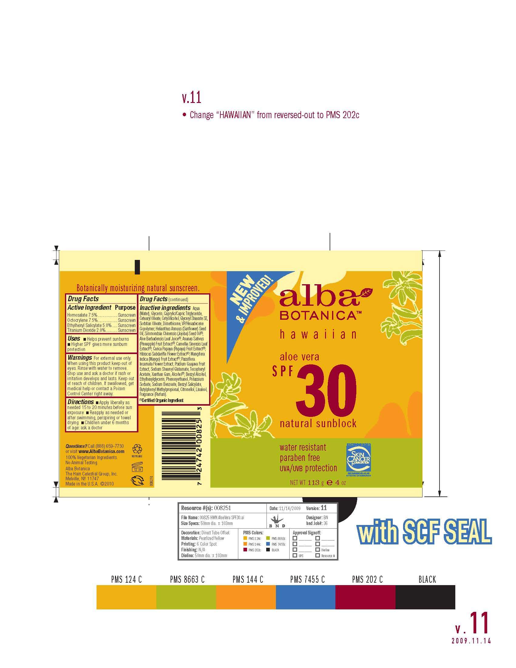 Alba Hawaiian Aloe Vera Sunblock SPF 30